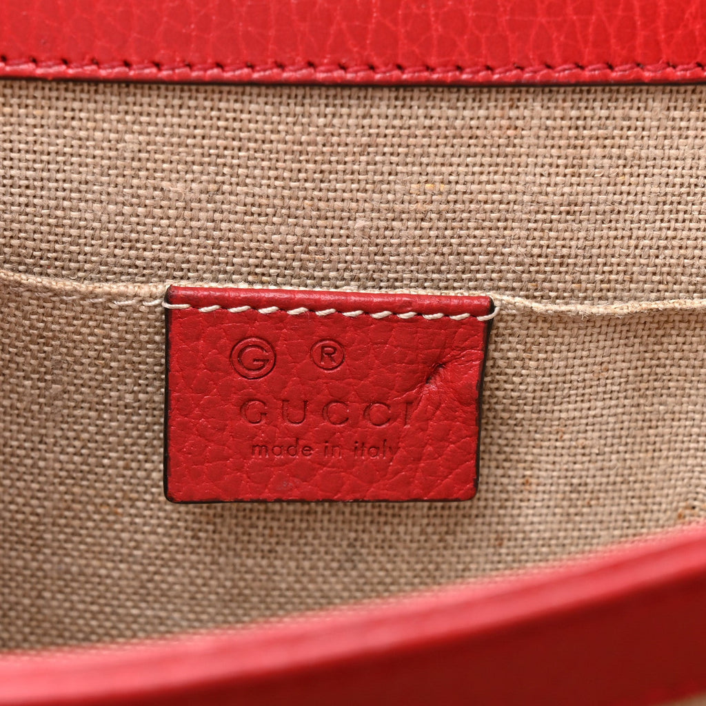 Gucci Dollar Calfskin Small Interlocking G Shoulder Bag Red