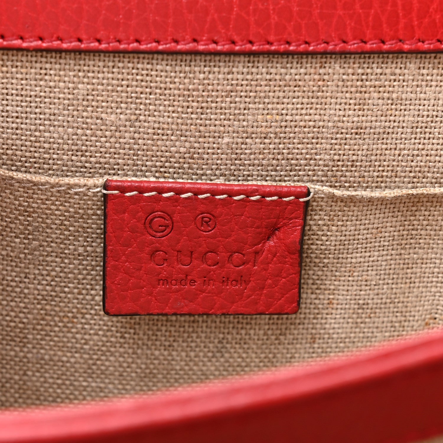 Gucci Dollar Calfskin Small Interlocking G Shoulder Bag Red