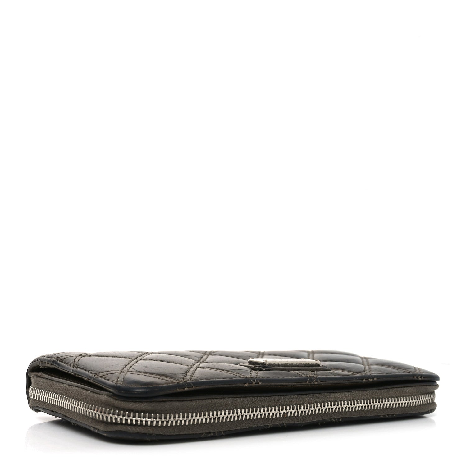 Metallic Aged Calfskin Quilted Paris New York PNY Wallet Dark Gold