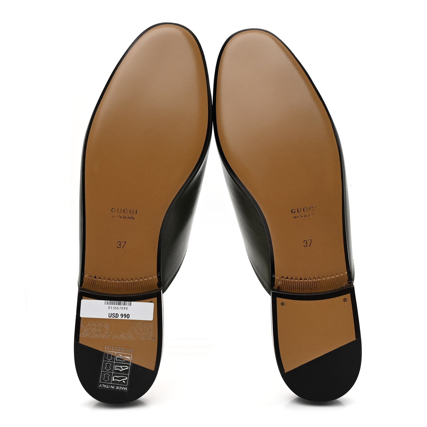 Gucci Calfskin Womens Princetown Slippers 37 Luscious Green