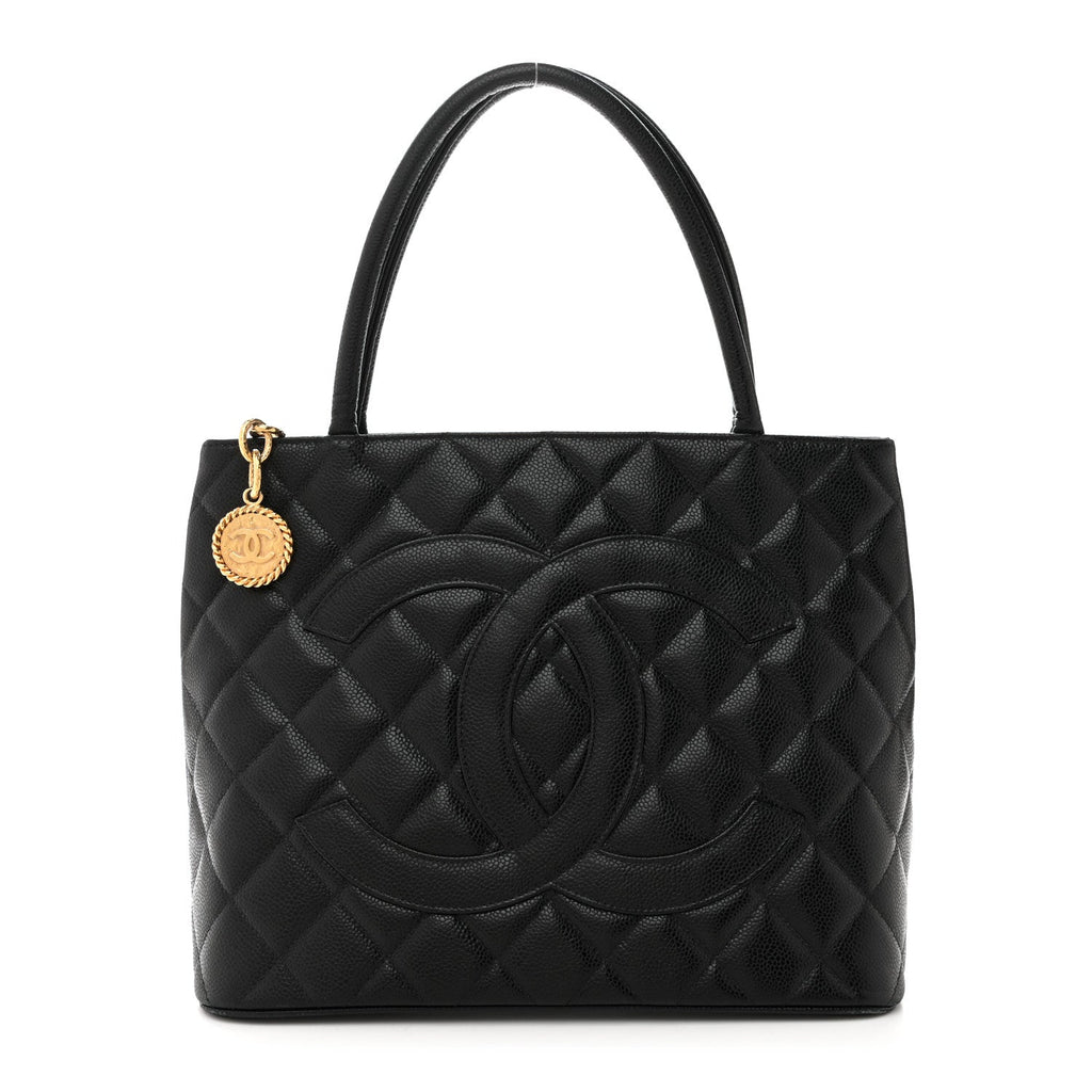 Chanel Caviar Quilted Medallion Tote Black