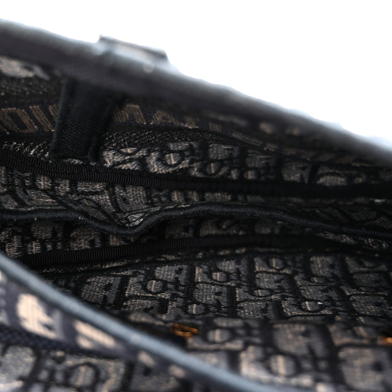 Christian Dior Oblique Embroidered Saddle Bag Blue