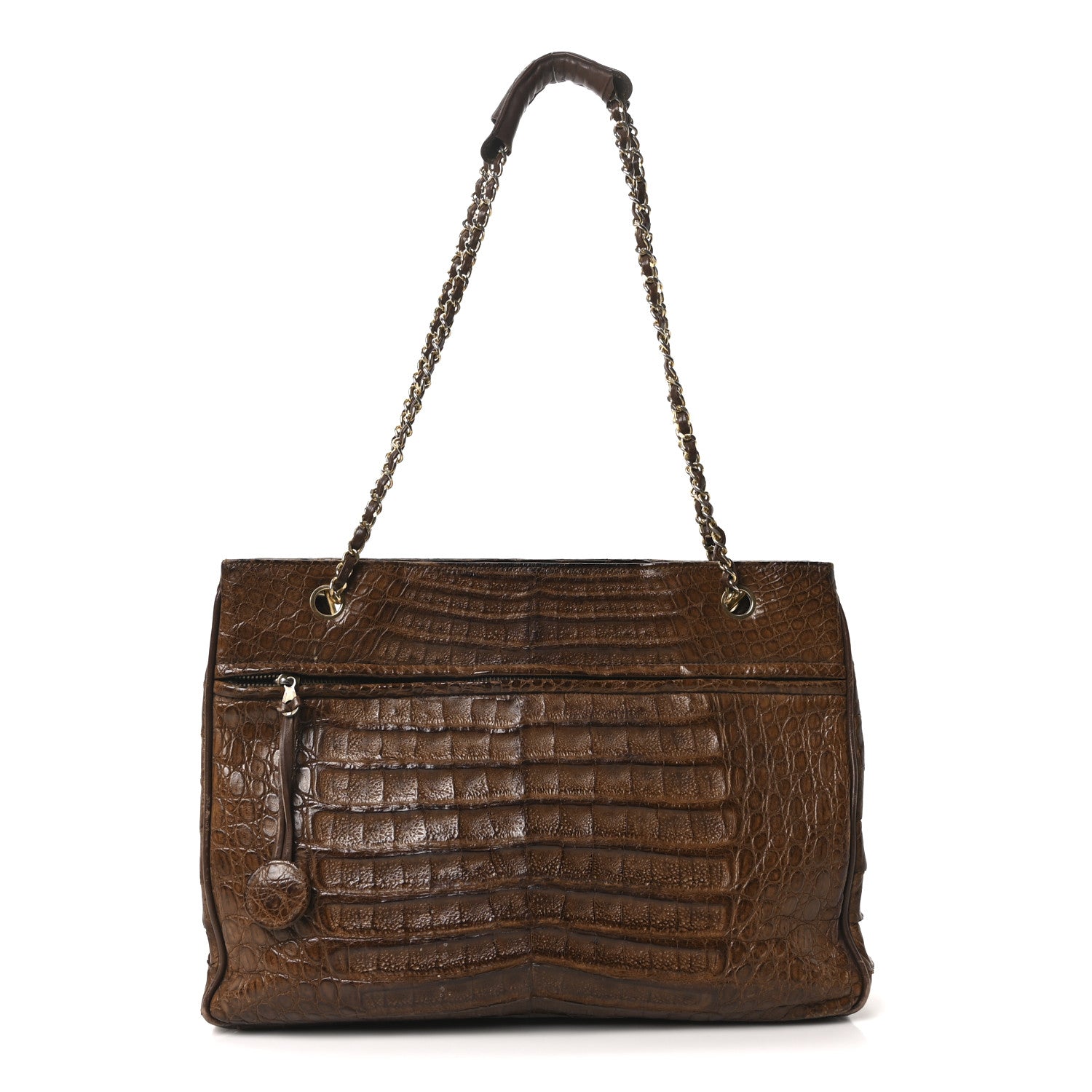 Chanel Alligator Shopping Tote Brown