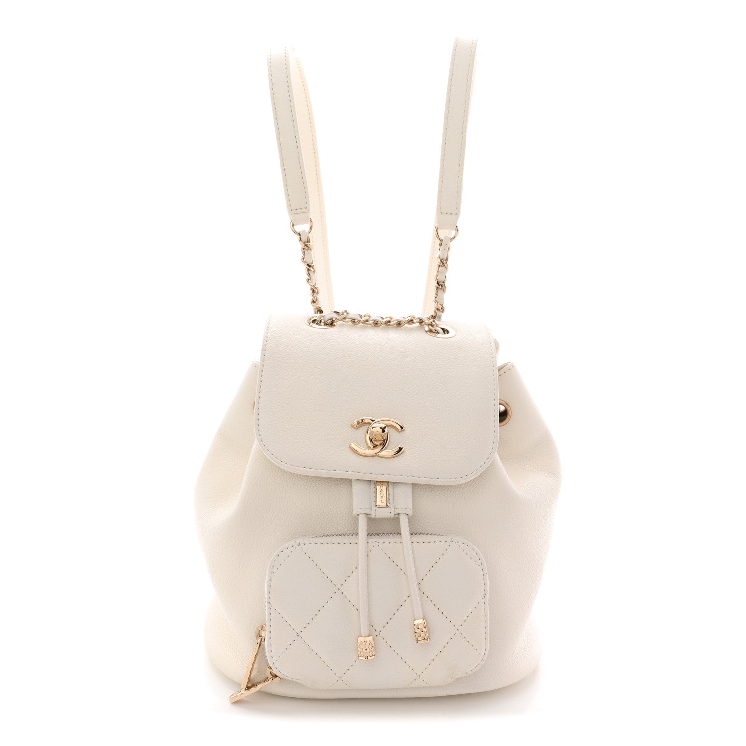 Chanel Caviar Quilted Mini Business Affinity Backpack White