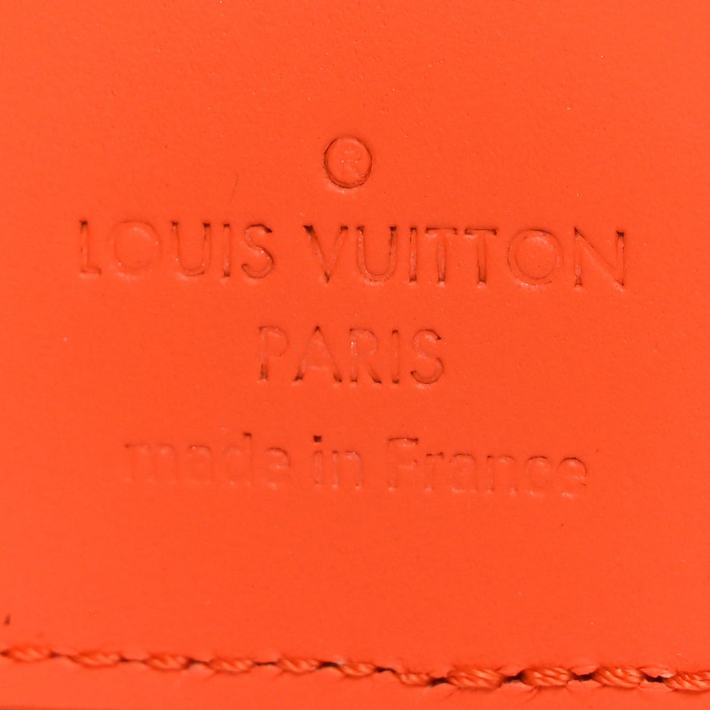 Louis Vuitton Grained Calfskin Aerogram Pocket Organizer Orange