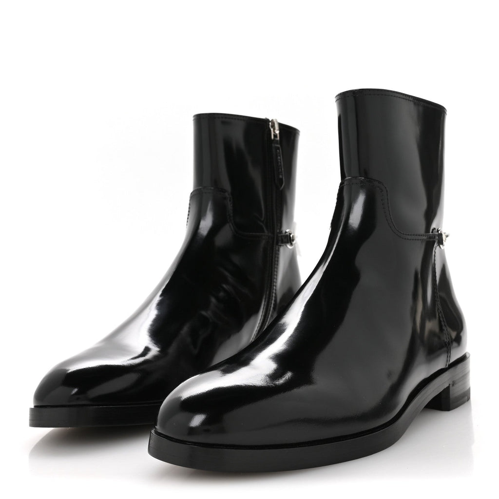 Gucci Brushed Calfskin Michelangelo Slim Horsebit Ankle Boots 39.5 Black
