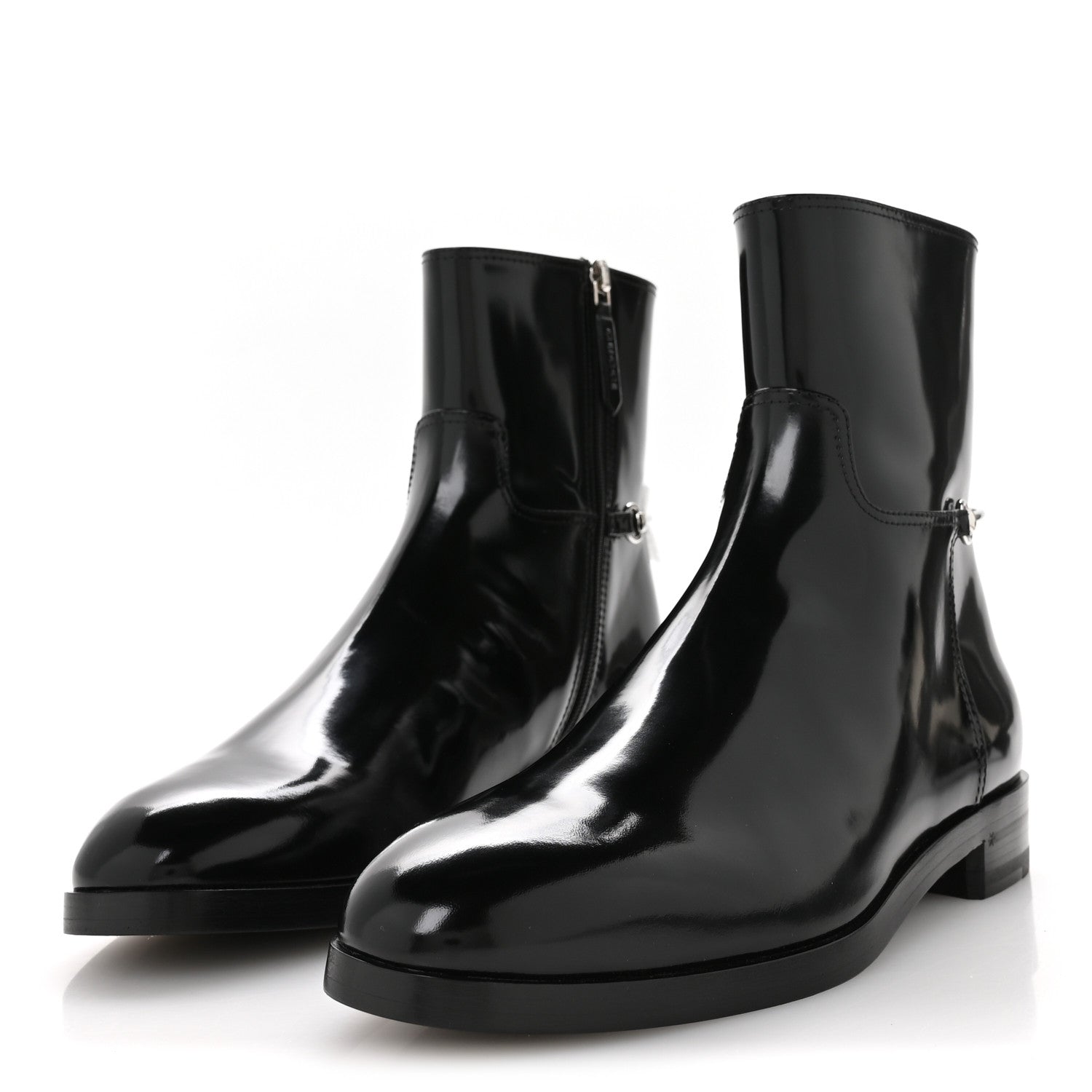 Gucci Brushed Calfskin Michelangelo Slim Horsebit Ankle Boots 39.5 Black