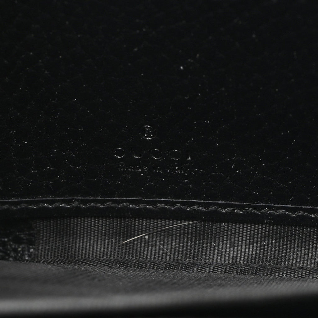 Gucci Dollar Calfskin GG Marmont Zip Around Wallet Black