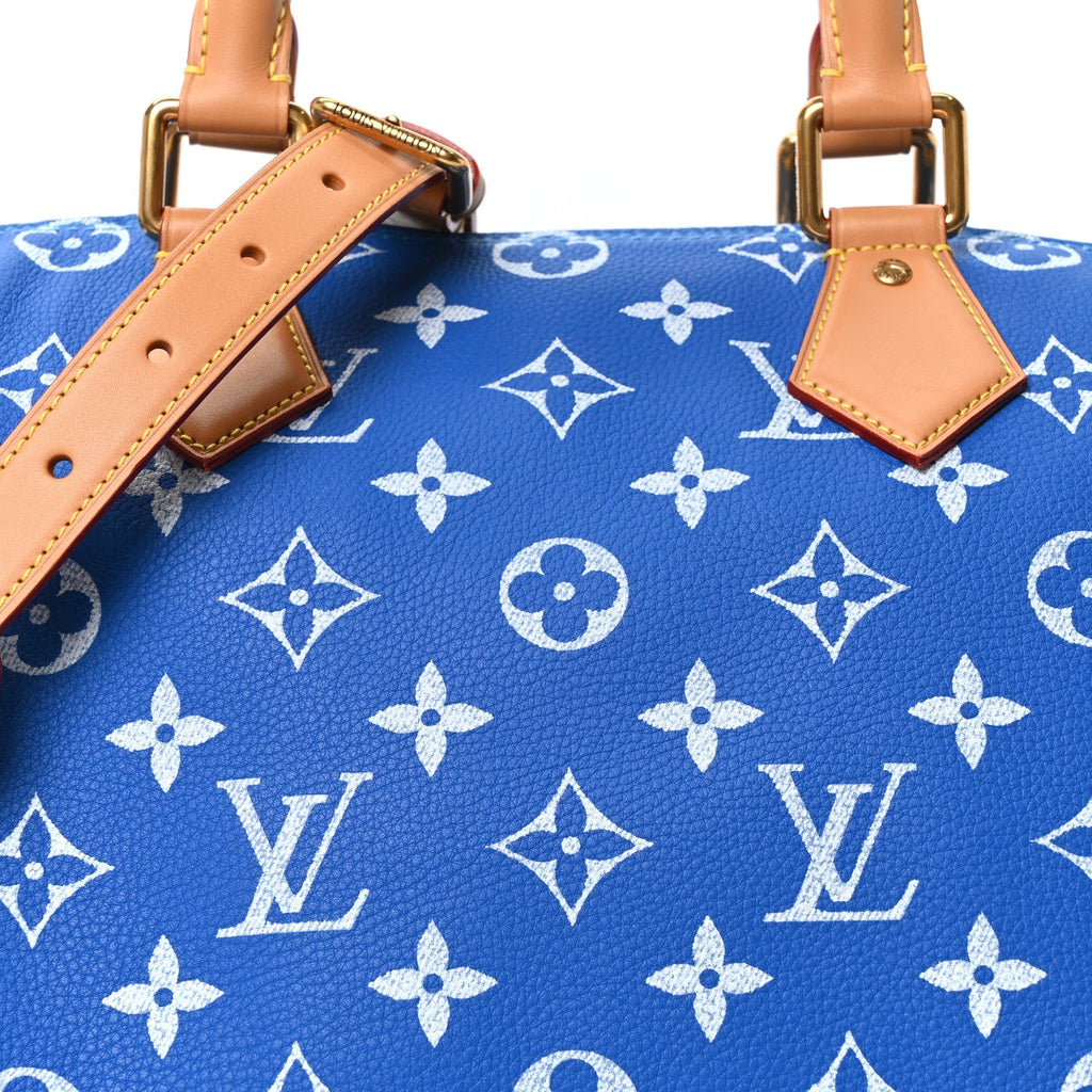 Louis Vuitton Calfskin Monogram Speedy P9 Bandouliere 40 Blue