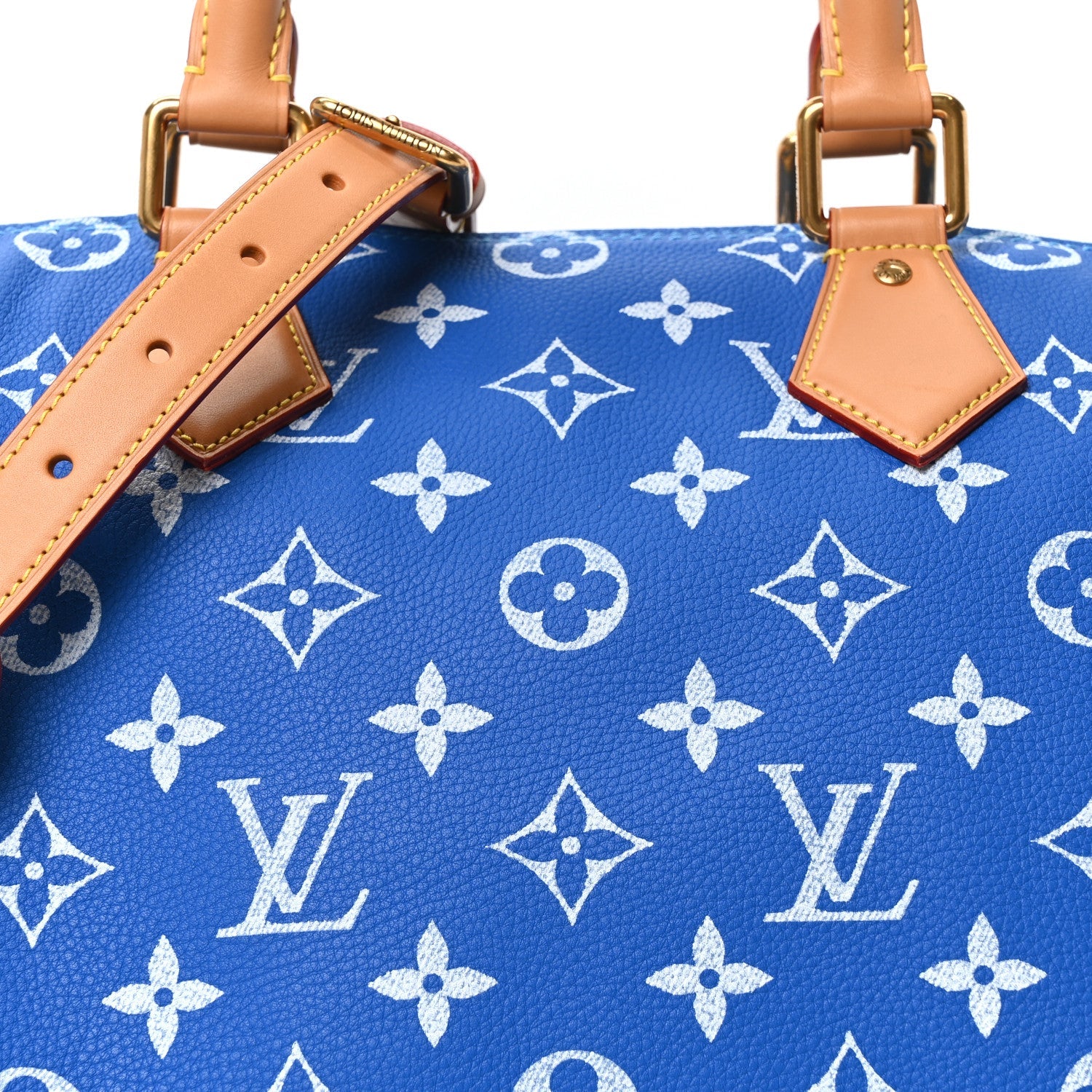 Louis Vuitton Calfskin Monogram Speedy P9 Bandouliere 40 Blue