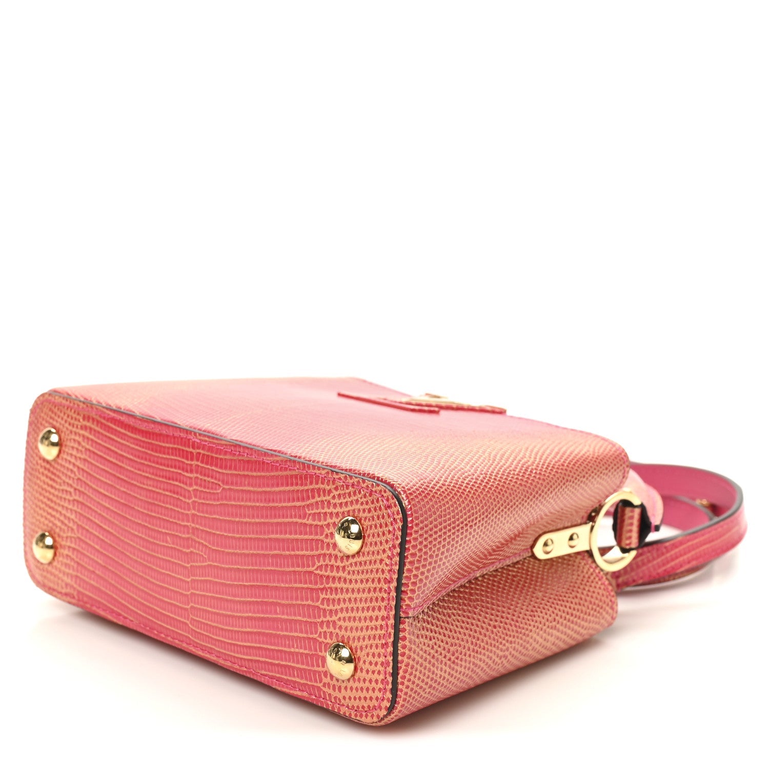 Louis Vuitton Metallic Lizard Capucines Mini Fuchsia Gold