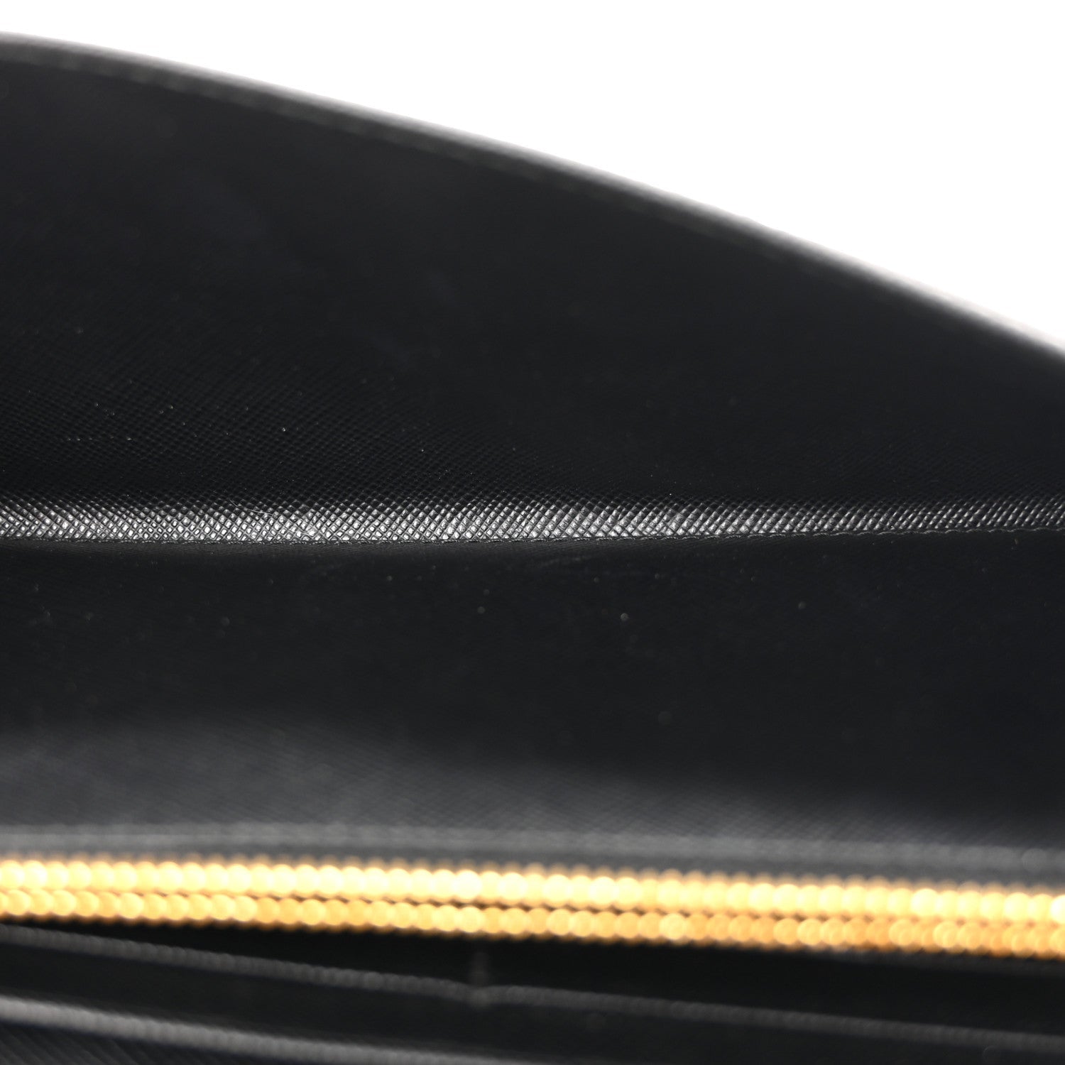 Prada Saffiano Metal Oro Chain Wallet Black