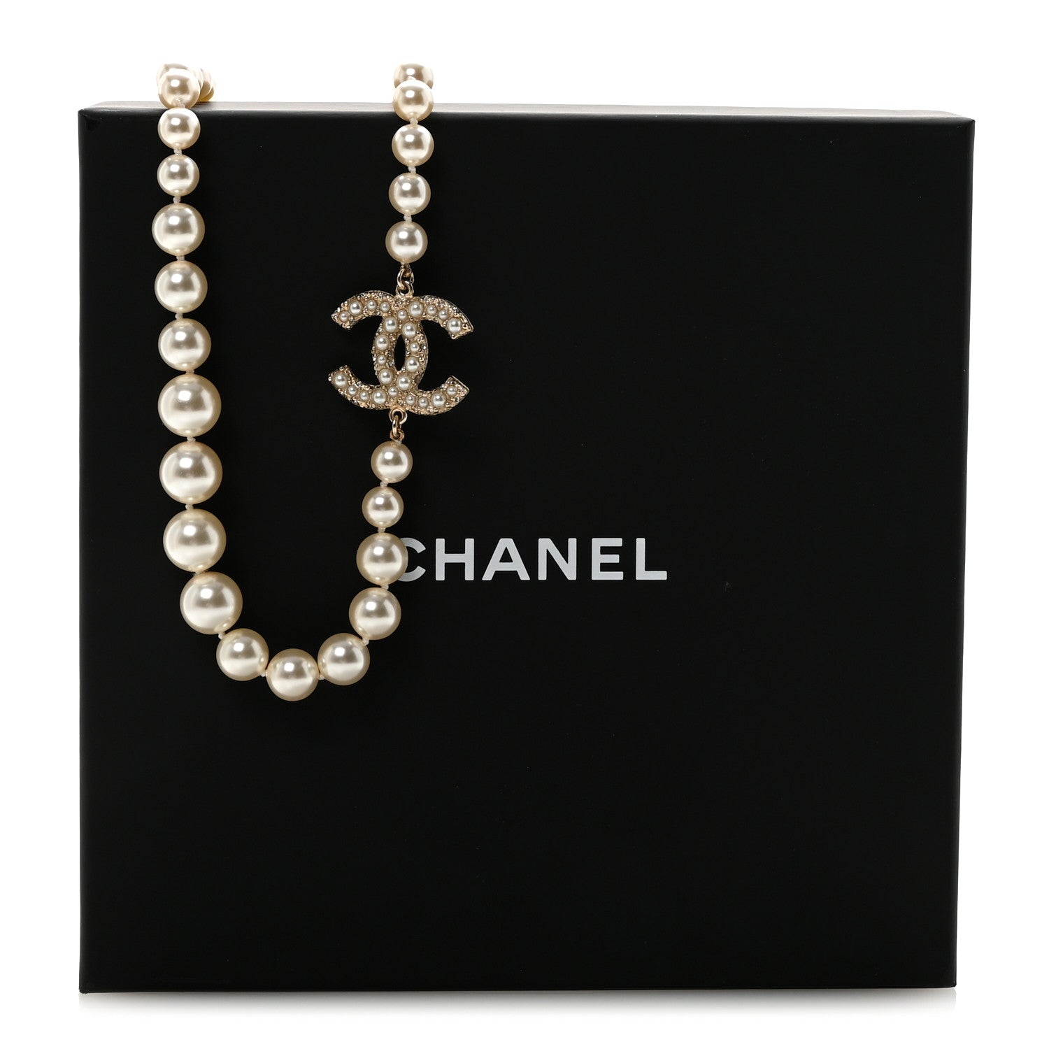 Pearl CC 100th Anniversary Necklace Light Gold