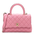 Chanel Caviar Quilted Mini Coco Chain Handle Flap Pink