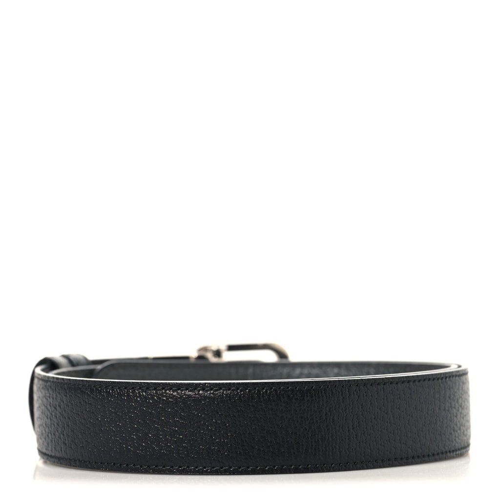 Gucci Textured Dollar Calfskin Squared Interlocking G 30mm Reversible Belt 85 34 Black