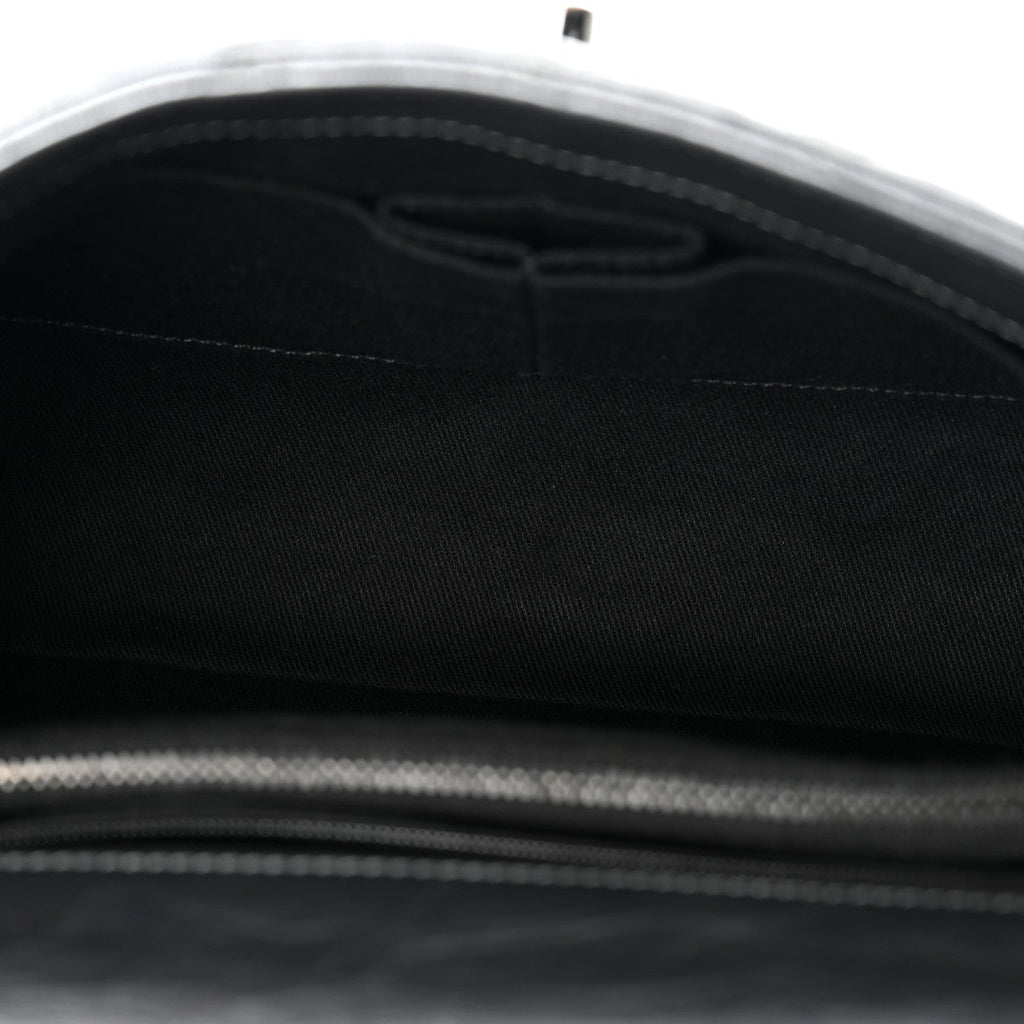 Chanel Metallic Aged Calfskin Quilted Small Coco Handle Flap Charcoal