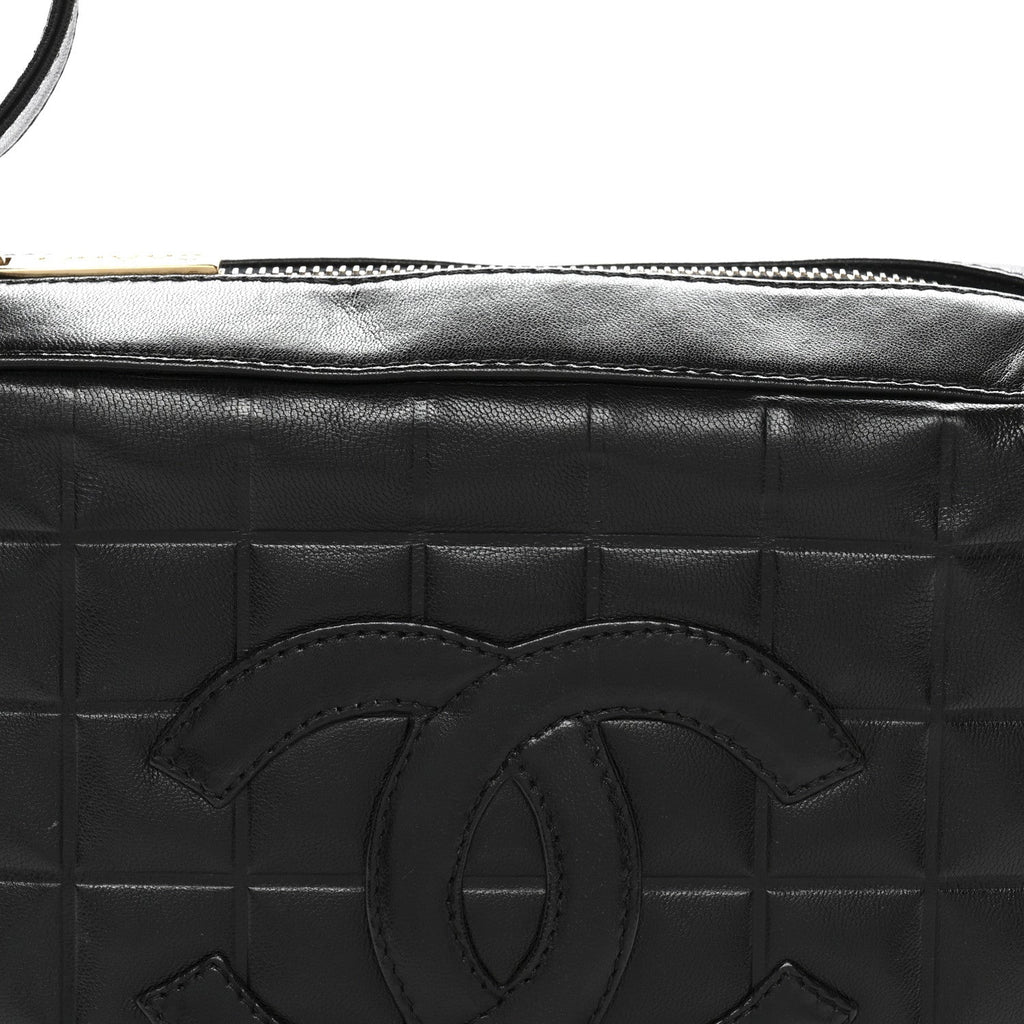 Chanel Lambskin Quilted Small Chocolate Bar Shoulder Bag Black