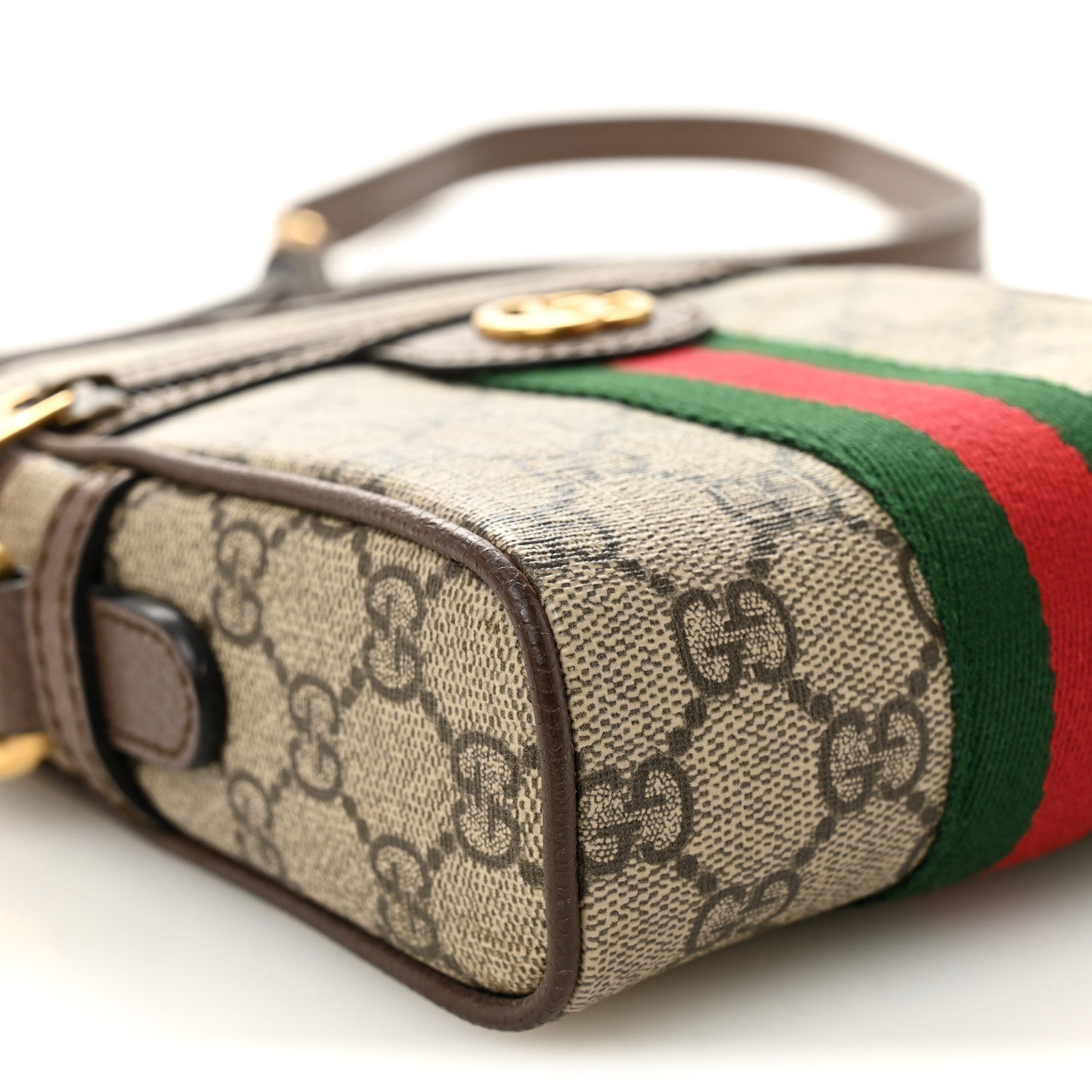 Gucci GG Supreme Monogram Web Mini Ophidia Messenger Brown