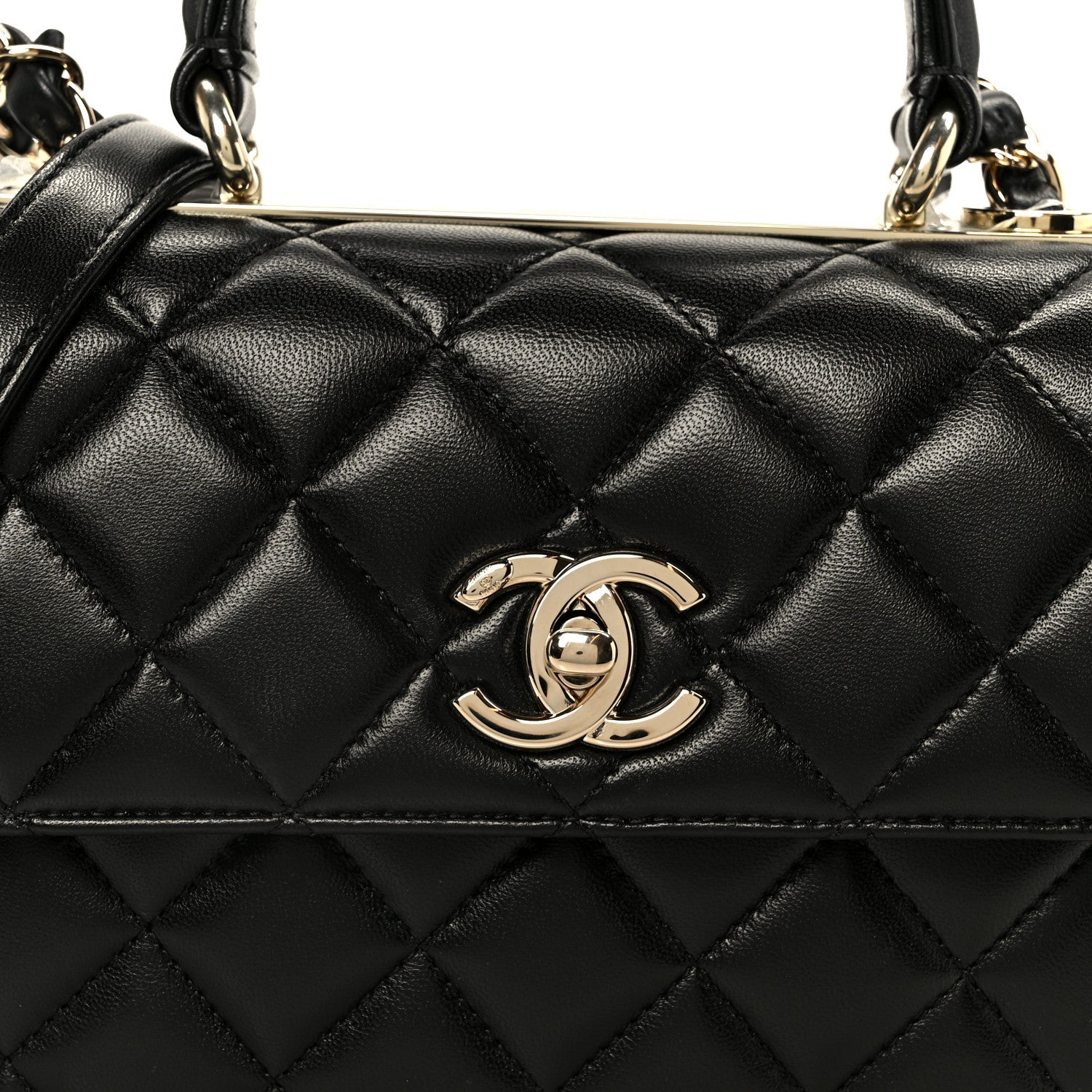Chanel Lambskin Quilted Small Trendy CC Dual Handle Flap Bag Black