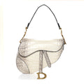 Christian Dior Niloticus Crocodile Himalaya Saddle Bag Latte