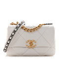 Chanel Goatskin Quilted Medium Chanel 19 Flap White