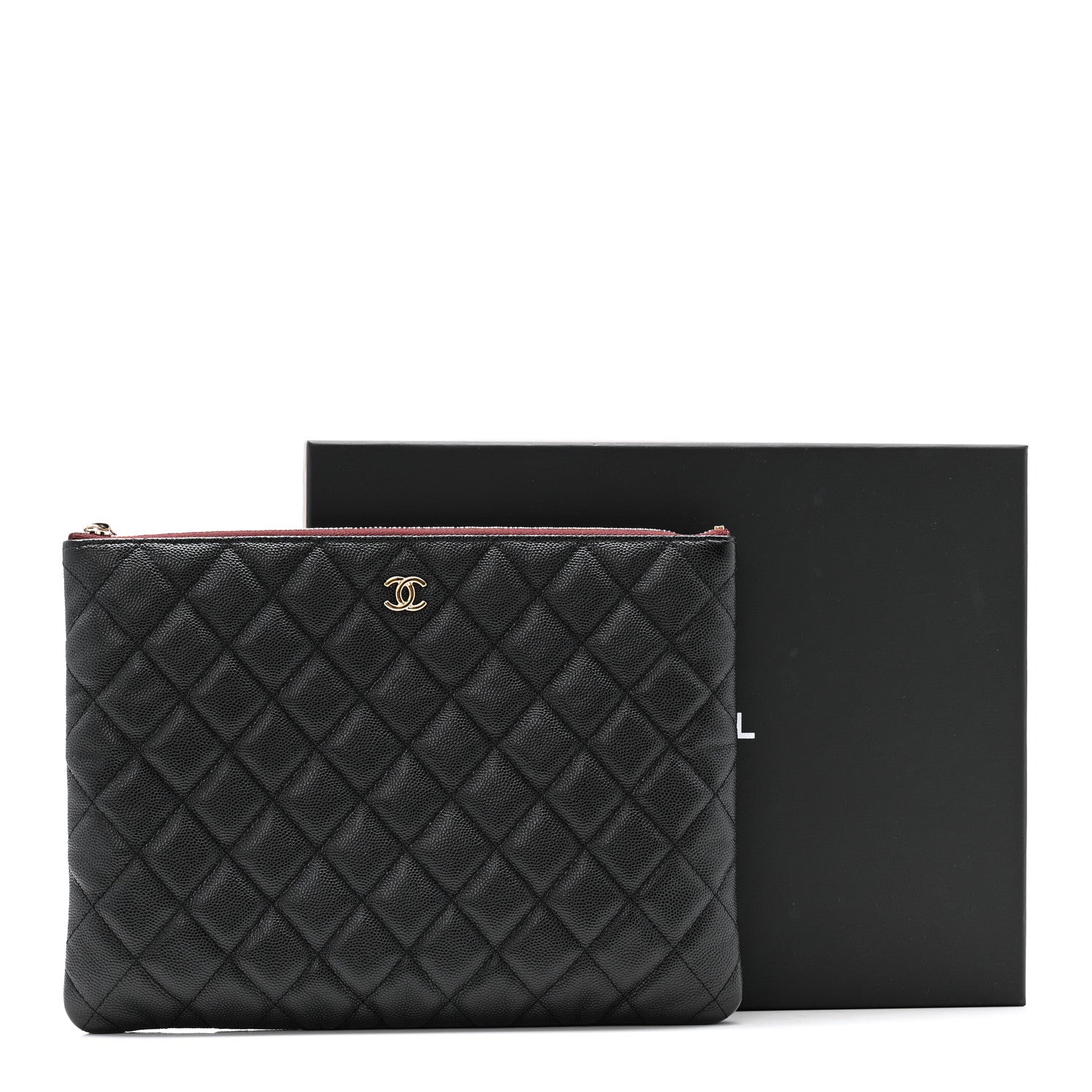 Caviar Quilted Medium Cosmetic Case Black
