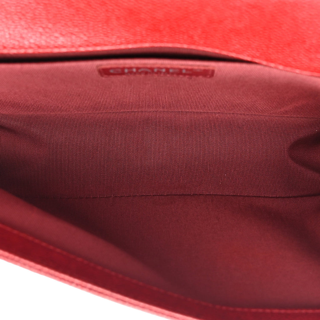 Chanel Caviar Quilted Medium Boy Flap Red