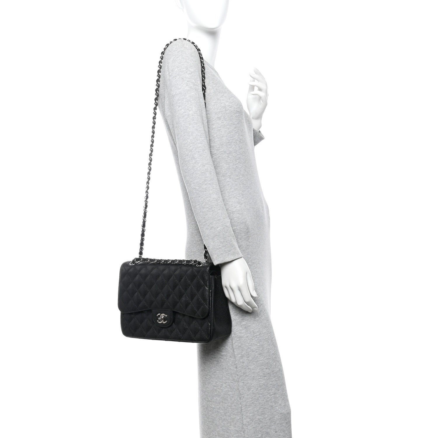 Chanel Caviar Quilted Jumbo Double Flap Black