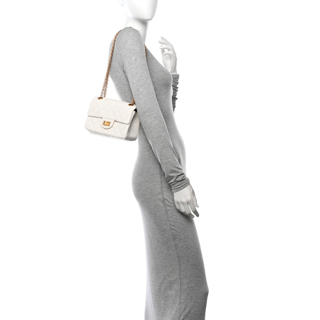 Chanel Aged Calfskin Quilted 2.55 Reissue Mini Flap White