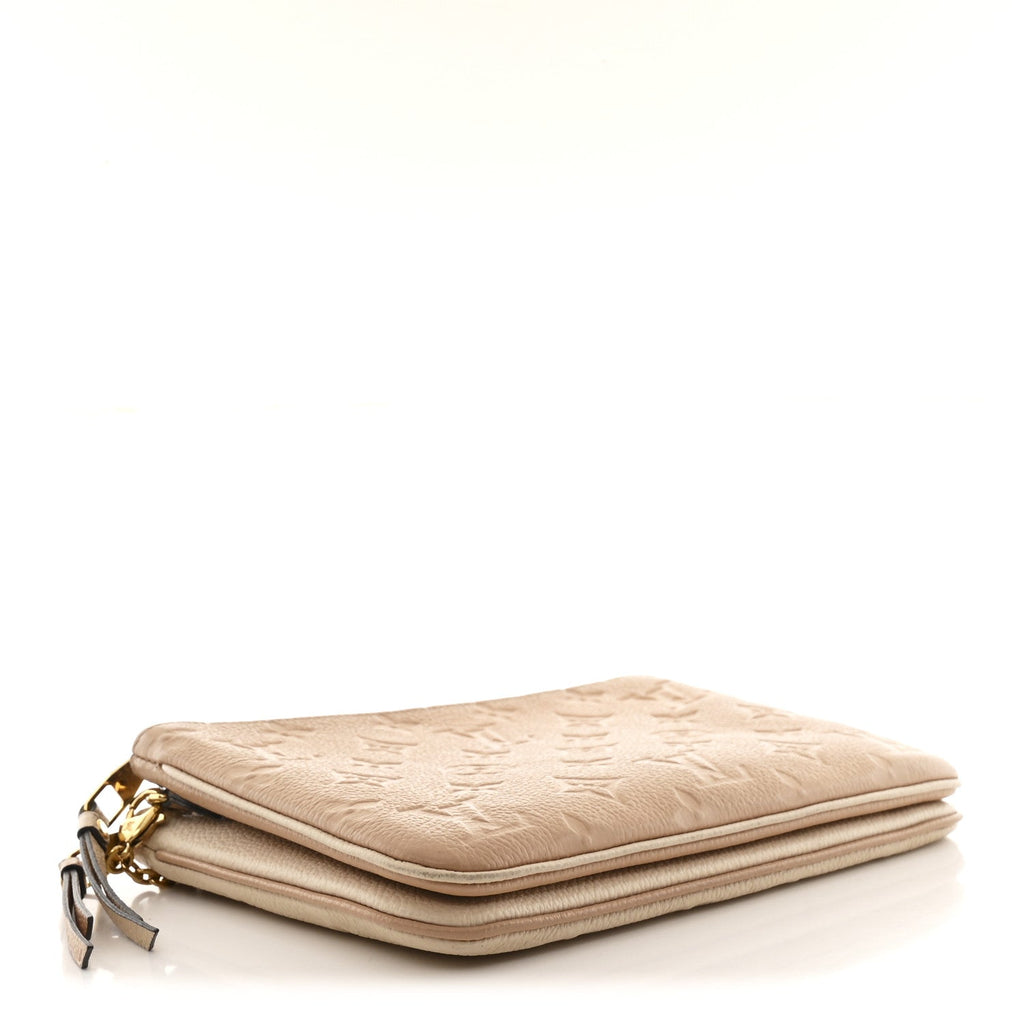 Louis Vuitton Empreinte Double Zip Pochette Beige Rose Creme