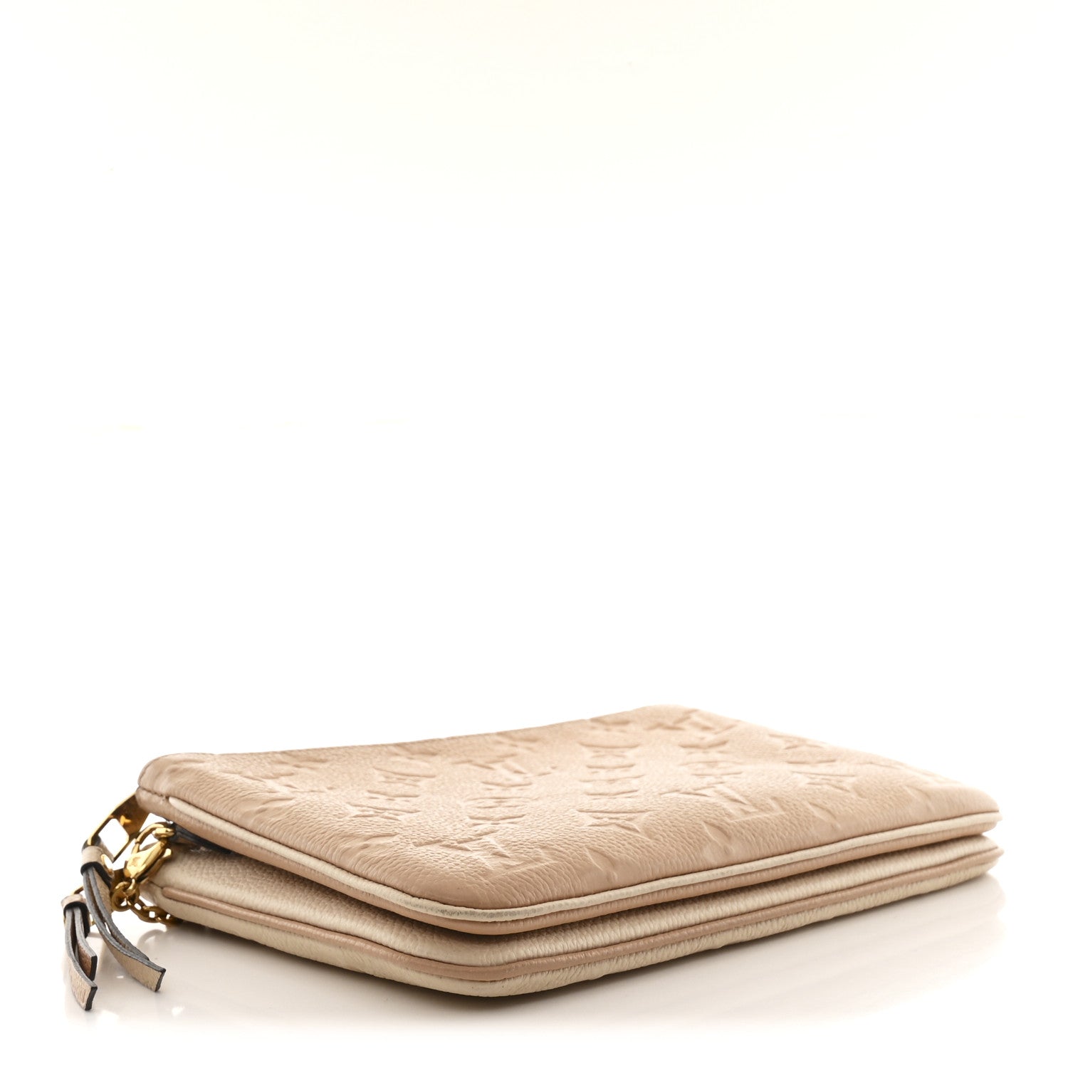 Louis Vuitton Empreinte Double Zip Pochette Beige Rose Creme