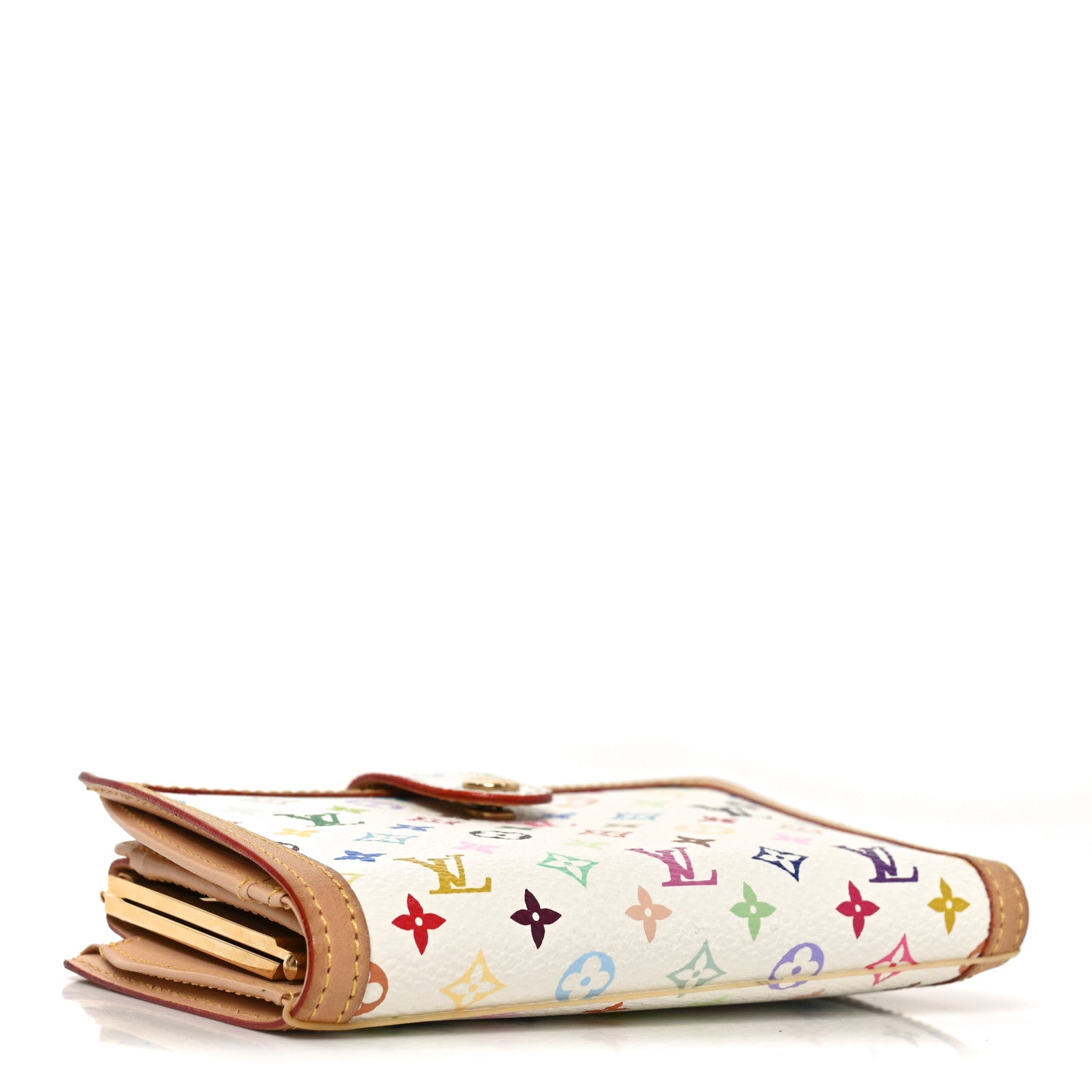 Louis Vuitton Monogram Multicolor French Purse Wallet White