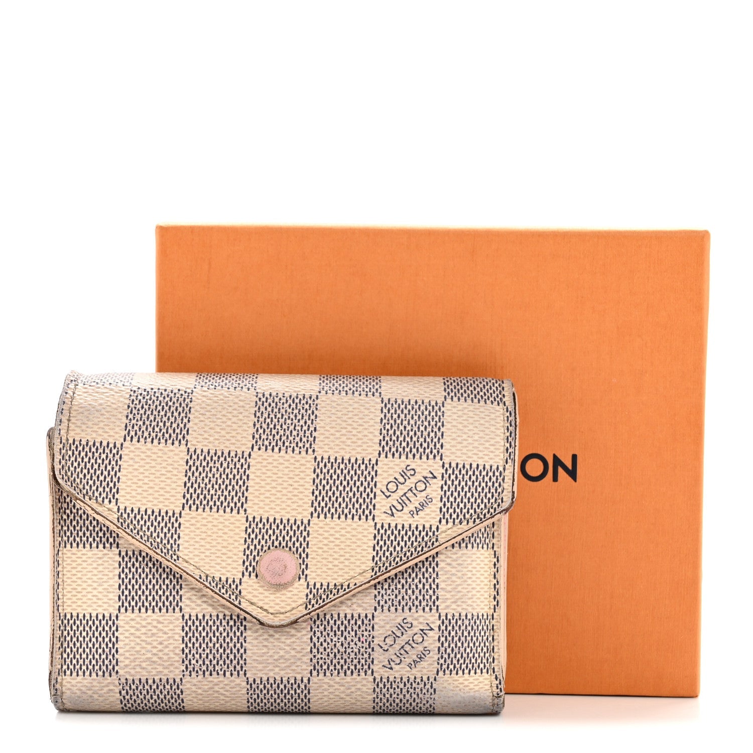 Louis Vuitton Damier Azur Victorine Wallet Rose Ballerine