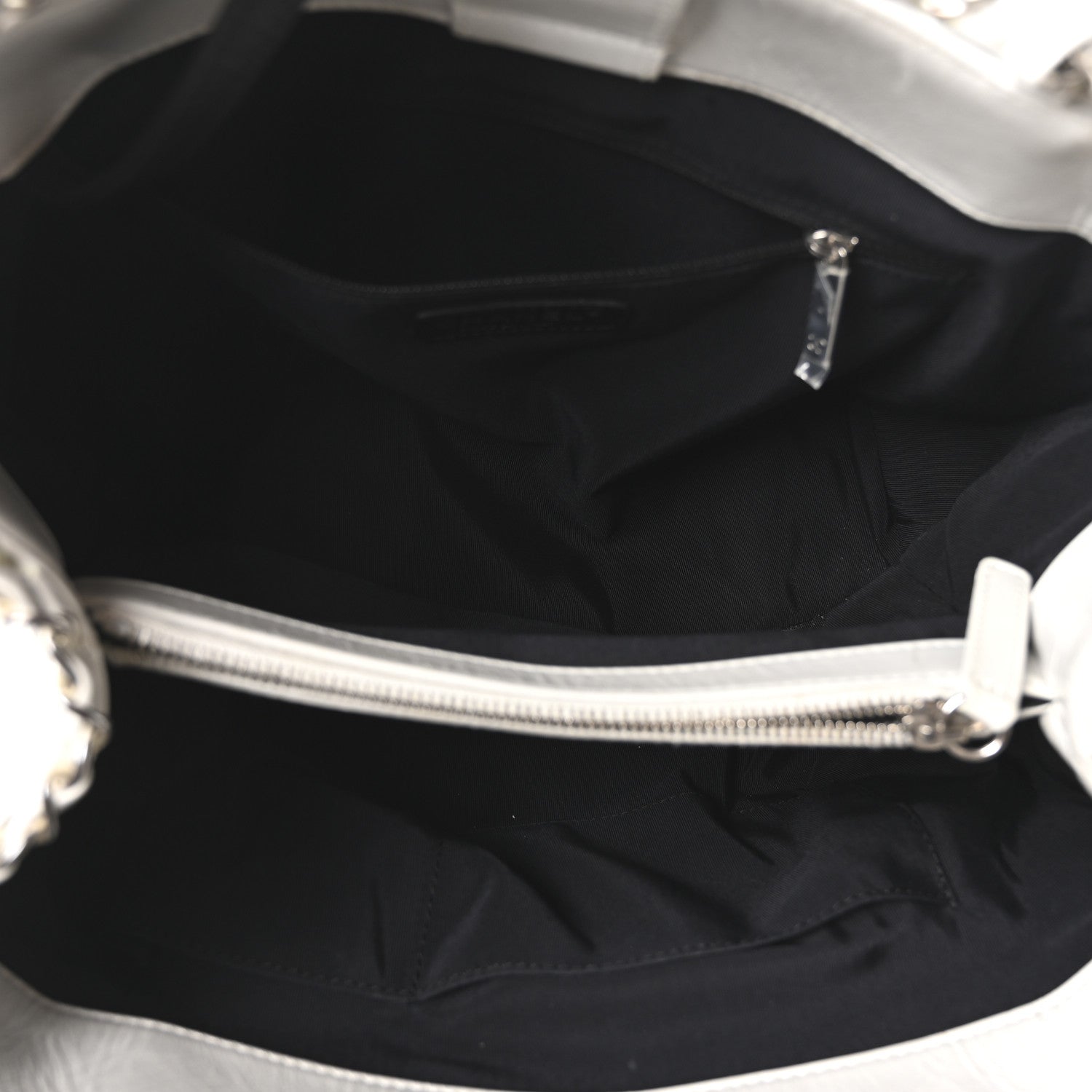 Chanel Glazed Calfskin Quilted Small Chain Me Tote Dark White