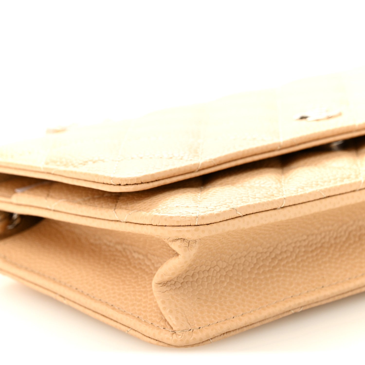 Chanel Caviar Quilted Wallet on Chain WOC Beige