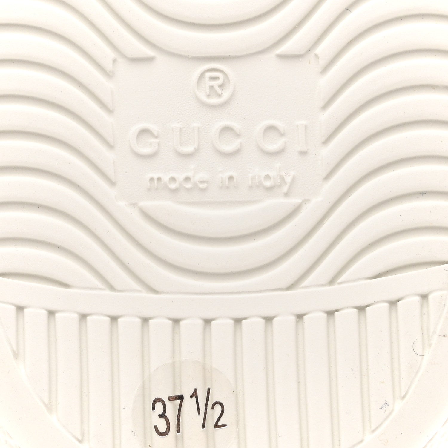 Gucci Calfskin Interlocking G Perforated Womens Ace Sneakers 37.5 White Grey Sky