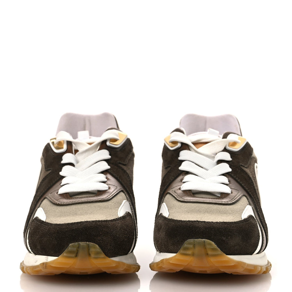 Louis Vuitton Calfskin Suede Run Away Sneakers 37.5 Kaki