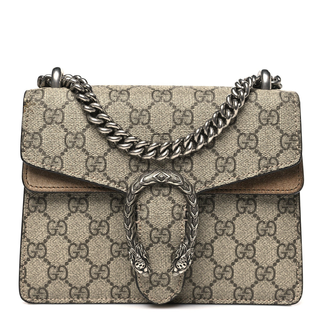 Gucci GG Supreme Monogram Mini Dionysus Shoulder Bag Taupe