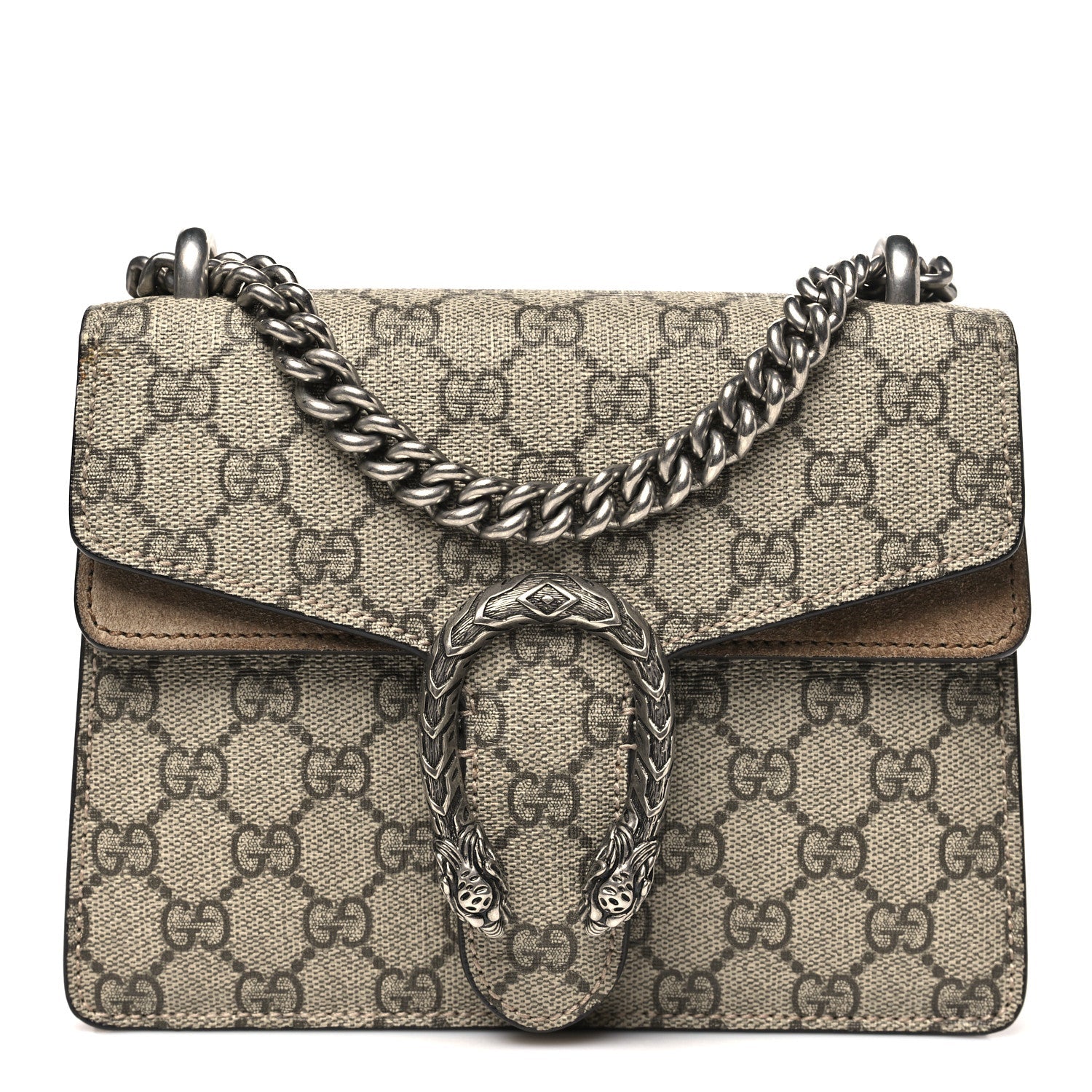 Gucci GG Supreme Monogram Mini Dionysus Shoulder Bag Taupe