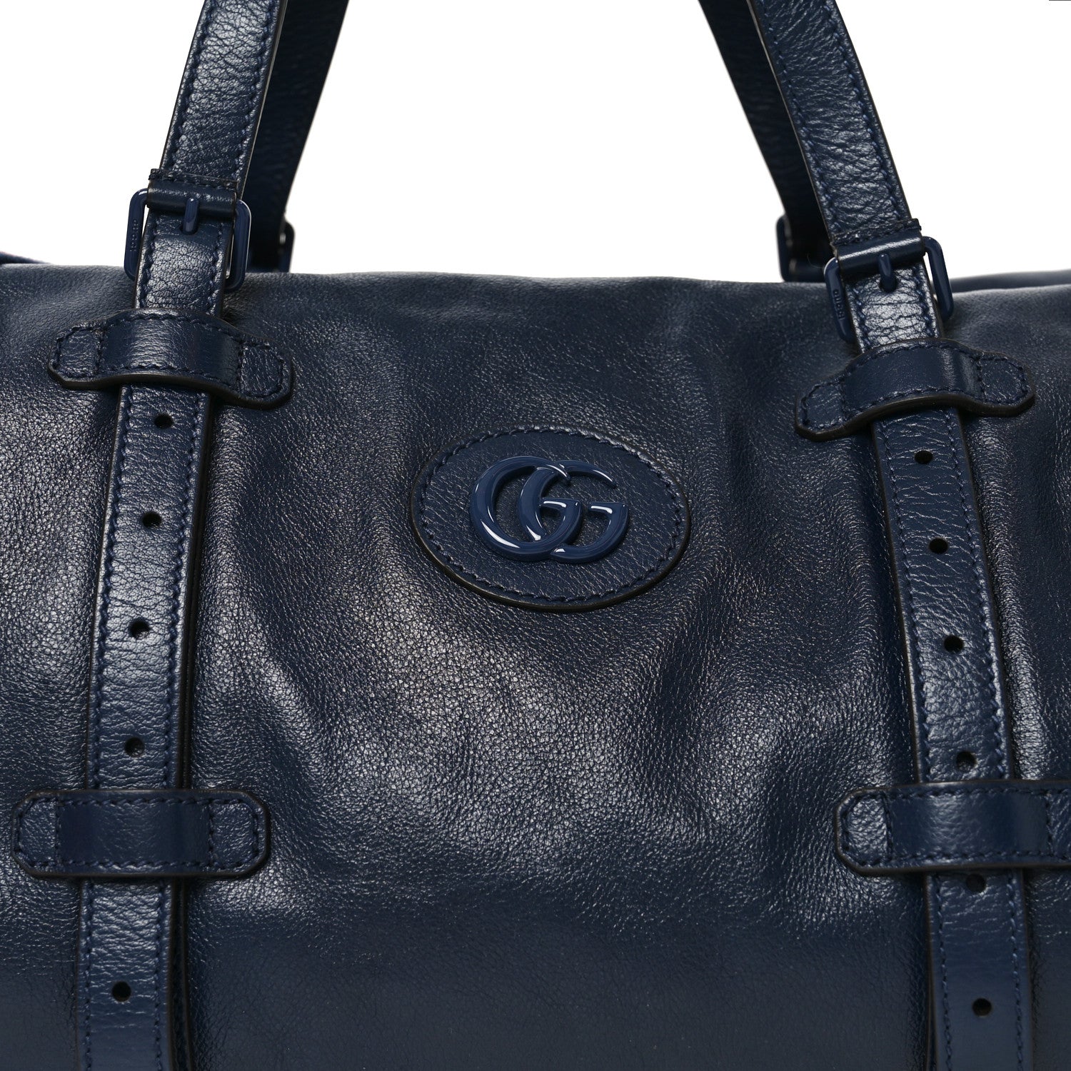 Gucci Piuma Lux Energy Monochrome Double G Duffle Bag Blue