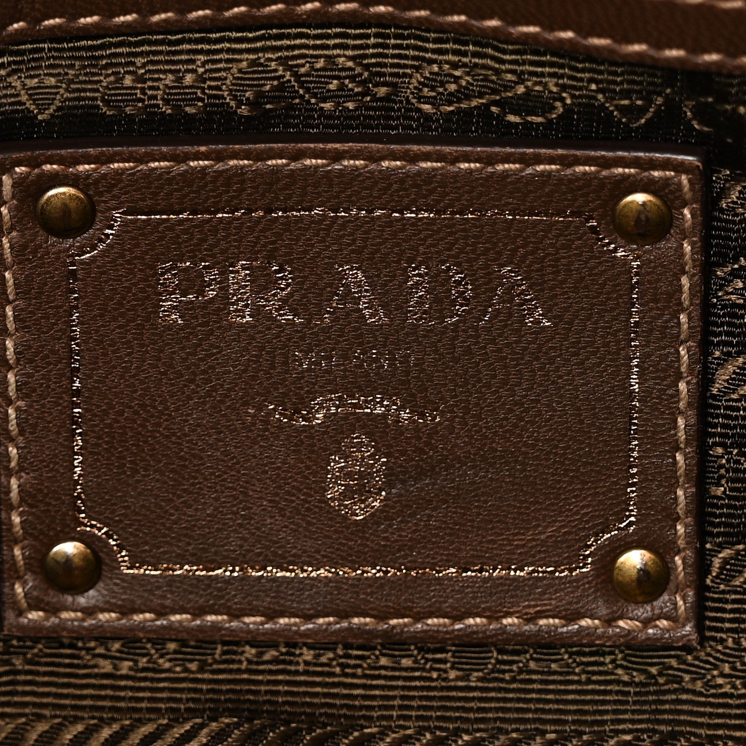 Prada Tessuto Nylon Vitello Daino Satchel Tabacco