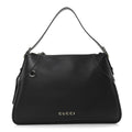 Gucci Calfskin Medium Emblem Shoulder Bag Black
