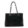 Chanel Caviar Quilted Grand Shopping Tote GST Black