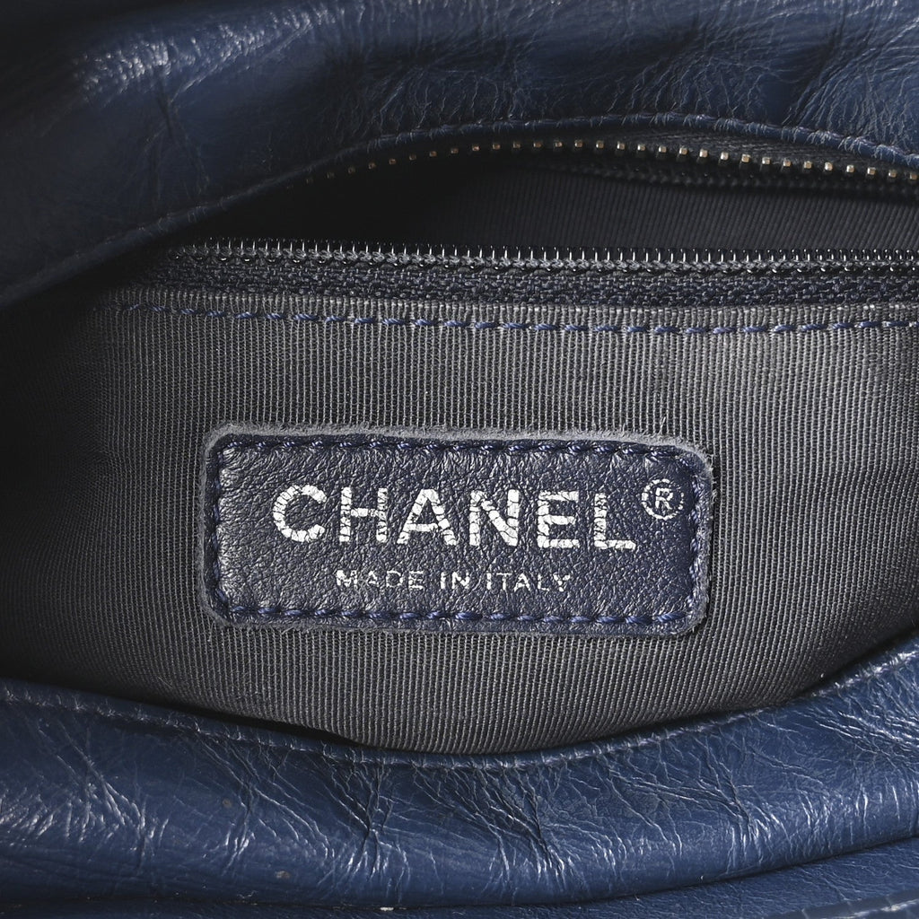 Chanel Aged Calfskin Quilted Small Gabrielle Hobo Navy