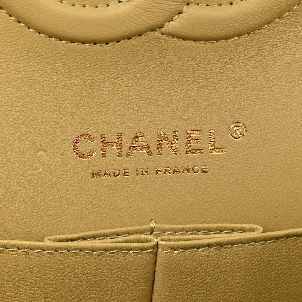 Chanel Caviar Quilted Medium Double Flap Light Green