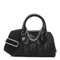 Gucci Nylon Calfskin Enamel GG Matelasse Mini Bowler Bag Black