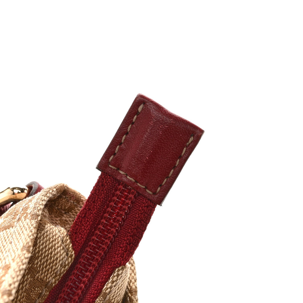 Gucci Monogram Web Small Flat Messenger Crossbody Pink Gold