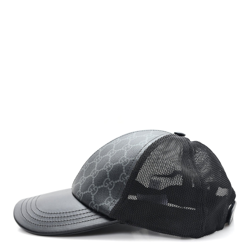 Gucci GG Supreme Monogram Baseball Hat M 58 Black