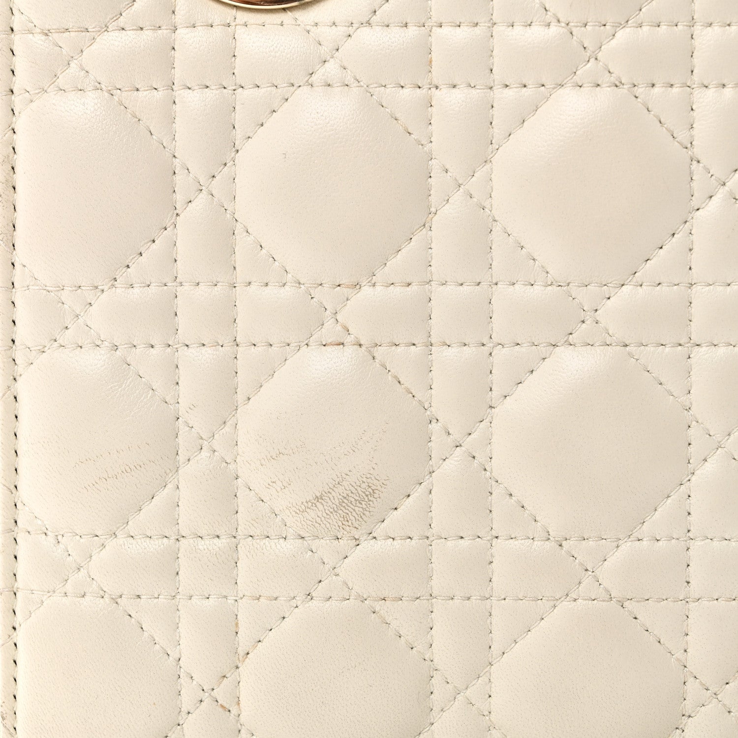 Christian Dior Lambskin Cannage Small My ABCDior Lady Dior White