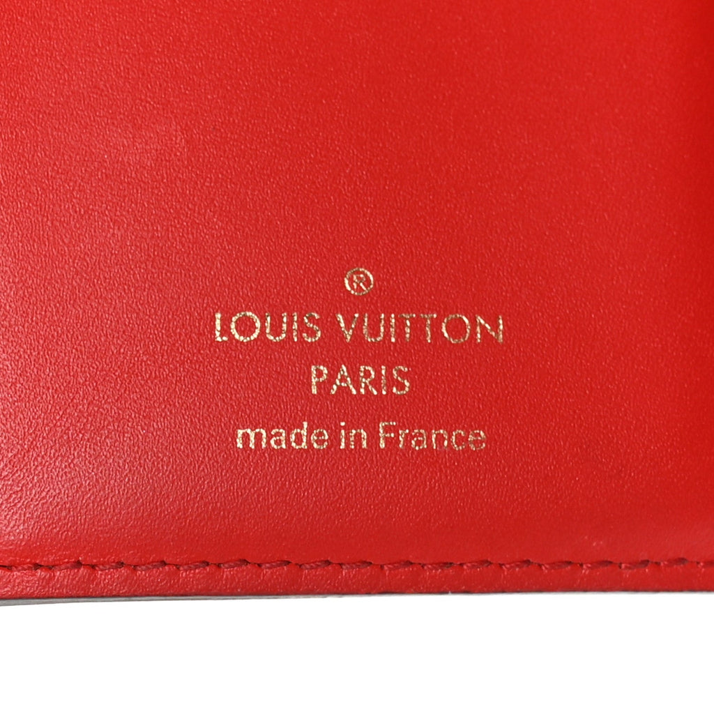 Louis Vuitton Monogram Flower Lock Compact Wallet Coquelicot